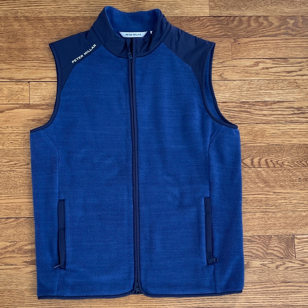 Peter Millar Men's Zip-Up Vest in Deep Blue, Size S